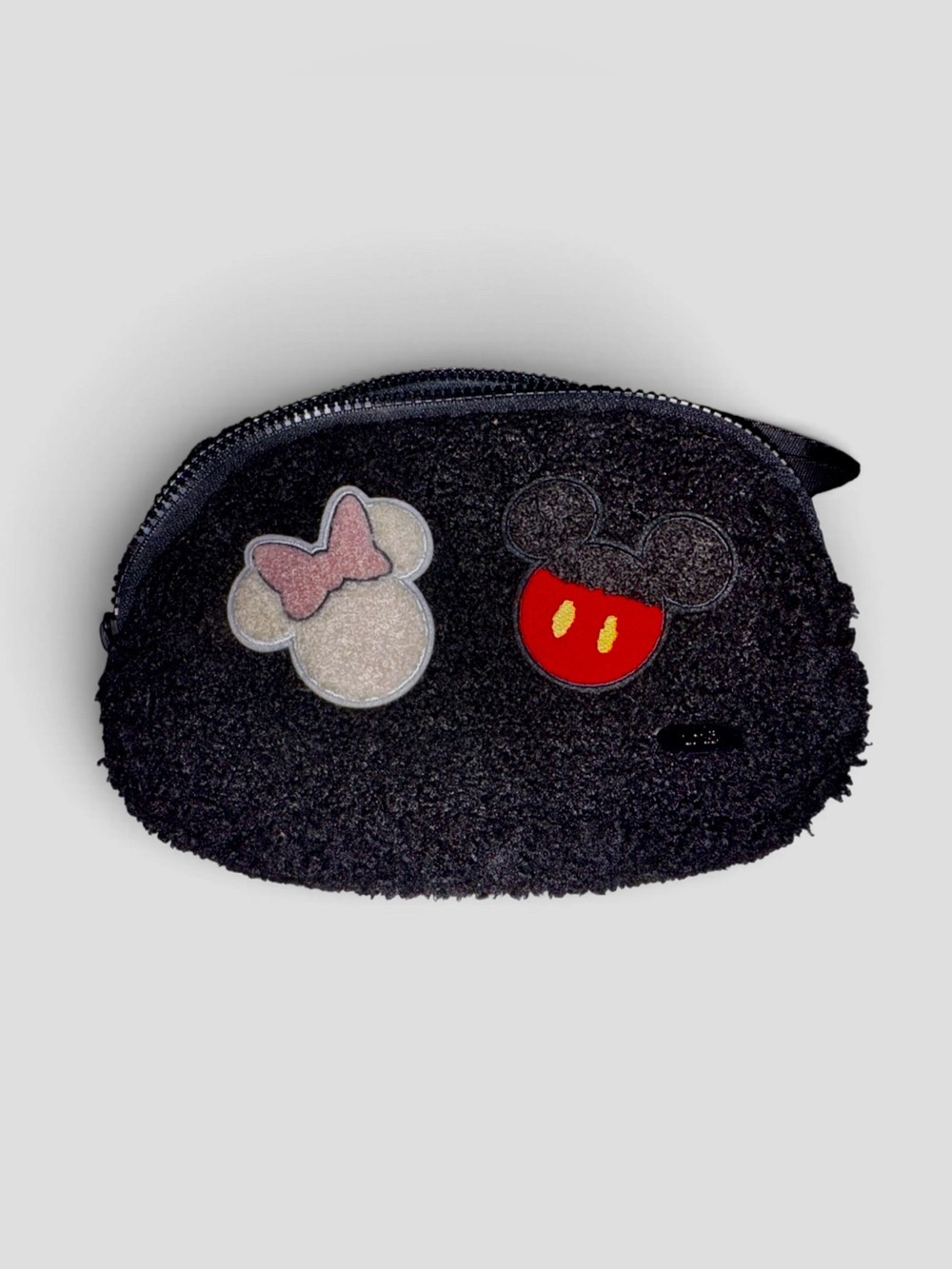 Lole Kids Black Sherpa Belt Bag with Minnie & Mickey Patches - Picture 4 of 4
